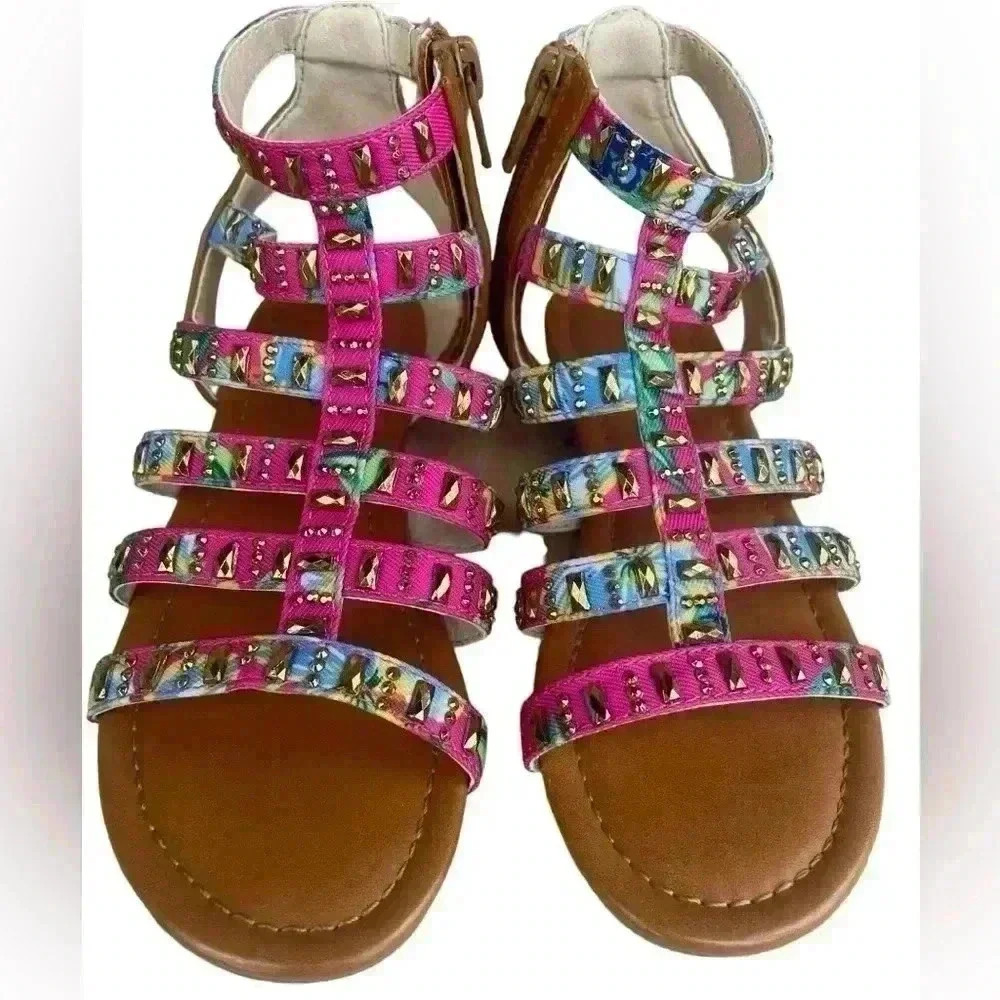 Stevies Girls multicolor gladiator sandals sz 13 gently used no damages or flaws